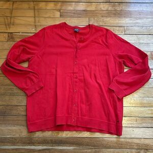 Eddie Bauer Women’s Red Long Sleeve Button Up Cardigan Sweater Size 2XL
